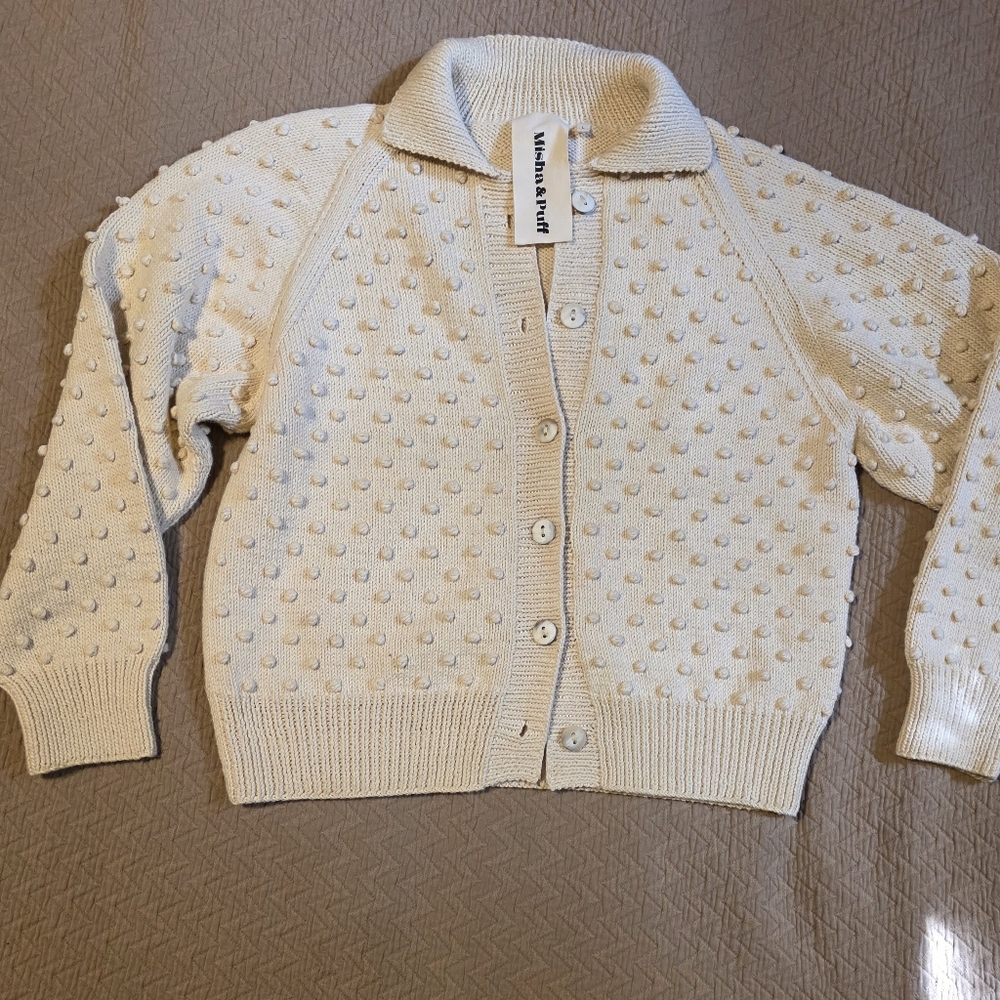 Misha & Puff Pima Cotton Popcorn Cardigan